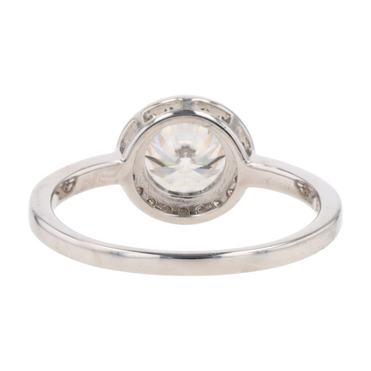 2 1/5 ctw Sterling Silver Moissanite Engagement Ring