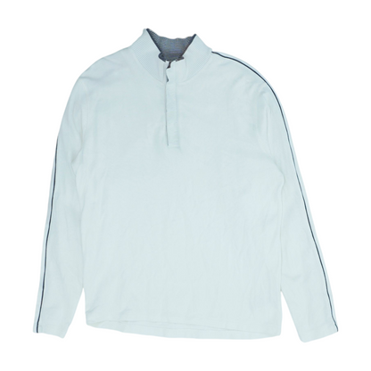 White Solid 1/4 Zip Sweater