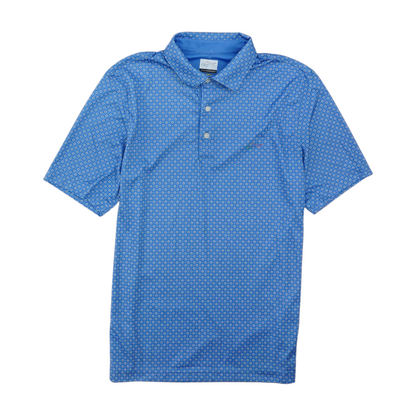 Blue Abstract Short Sleeve Polo