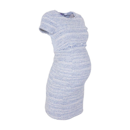 Blue Maternity Graphic Mini Dress