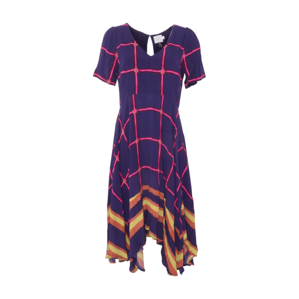 HD in Paris Navy Check Midi Dress – Image 1