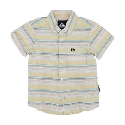 Yellow Striped Short Sleeve Button Down