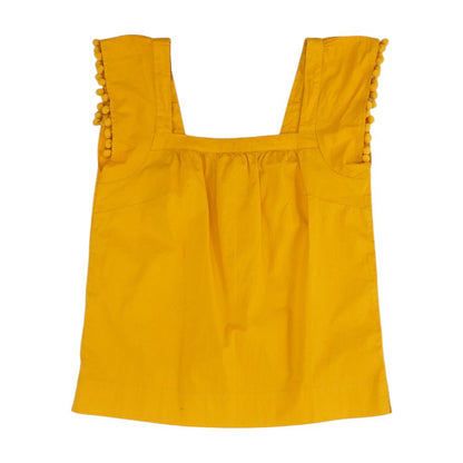 Mustard Solid Sleeveless Blouse