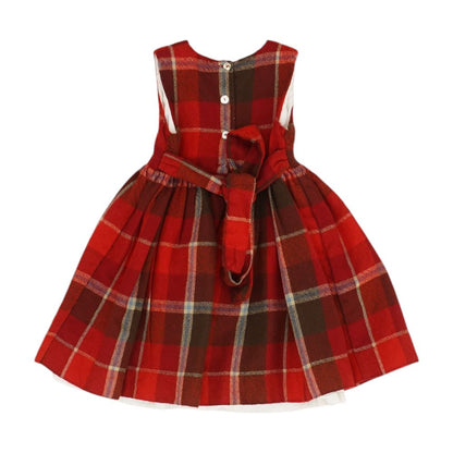 Red Plaid Midi Dress