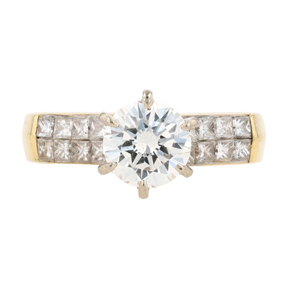 1 1/4 ctw 18K Yellow Gold Diamond Engagement Ring