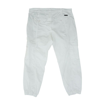 White Solid Cargo Pants
