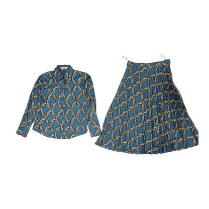 Blue Print Skirt Set