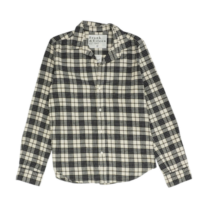Beige Plaid Flannel Button Down
