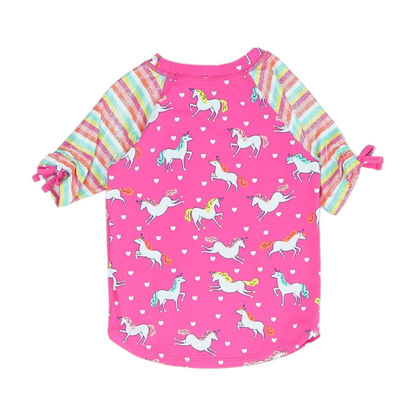 Pink Graphic Swim Top