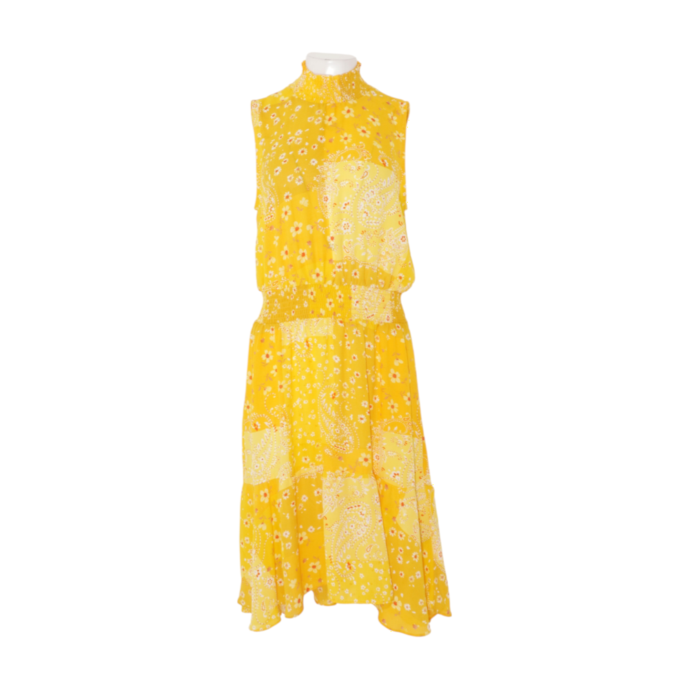 Yellow Floral Midi Dress