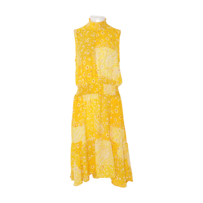 Yellow Floral Midi Dress