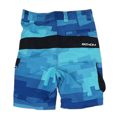 Blue Geometric Swim Shorts