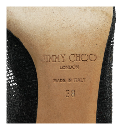 Black Romy Pumps in Black Glitter Finish 60