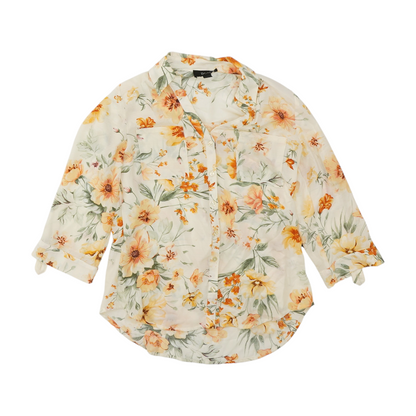 Orange Floral Button Down