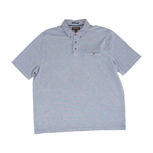 Blue Solid Short Sleeve Polo