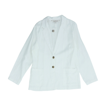 White Solid Blazer