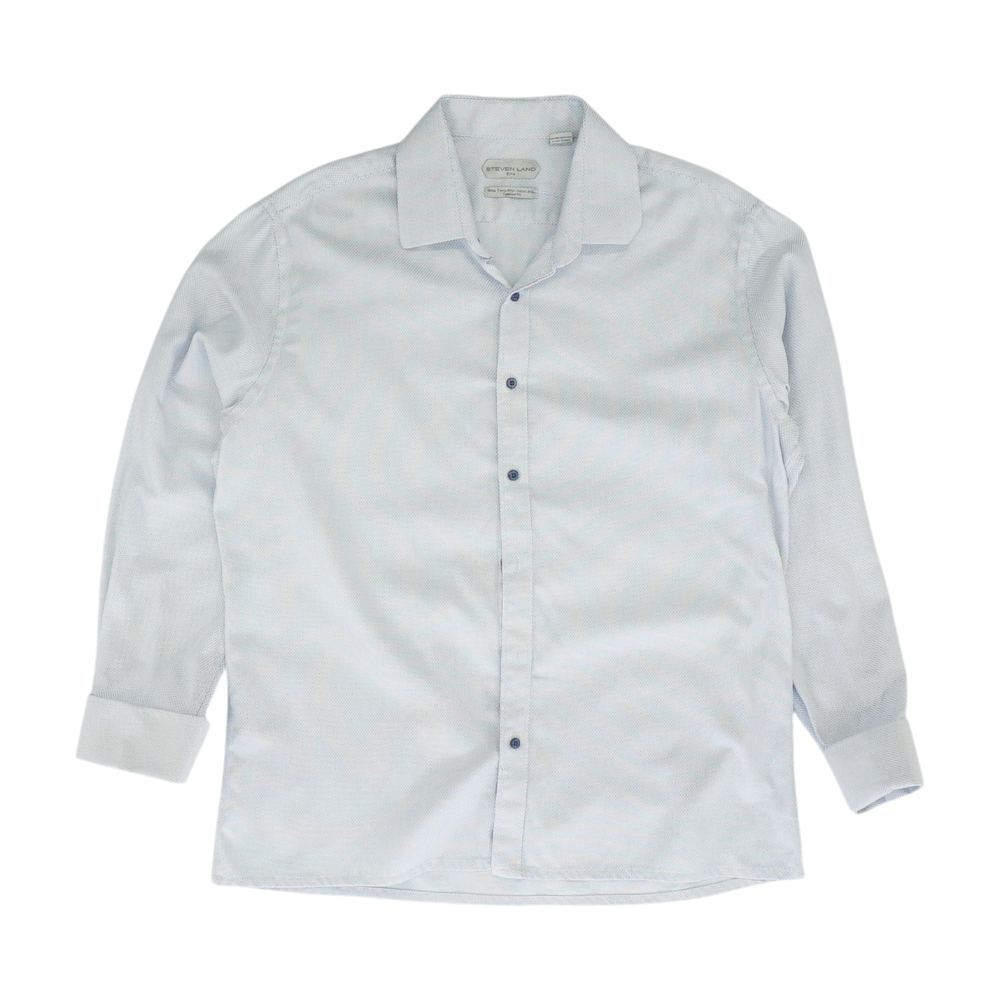 White Print Flannel Button Down