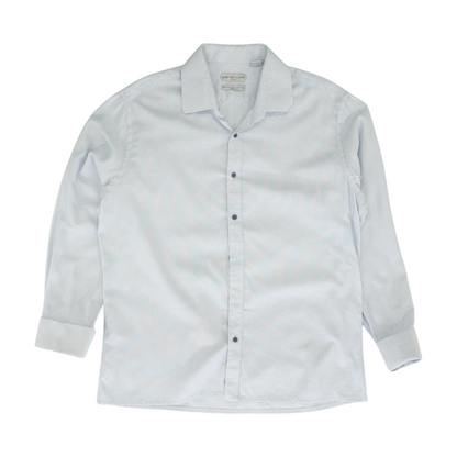 White Print Flannel Button Down