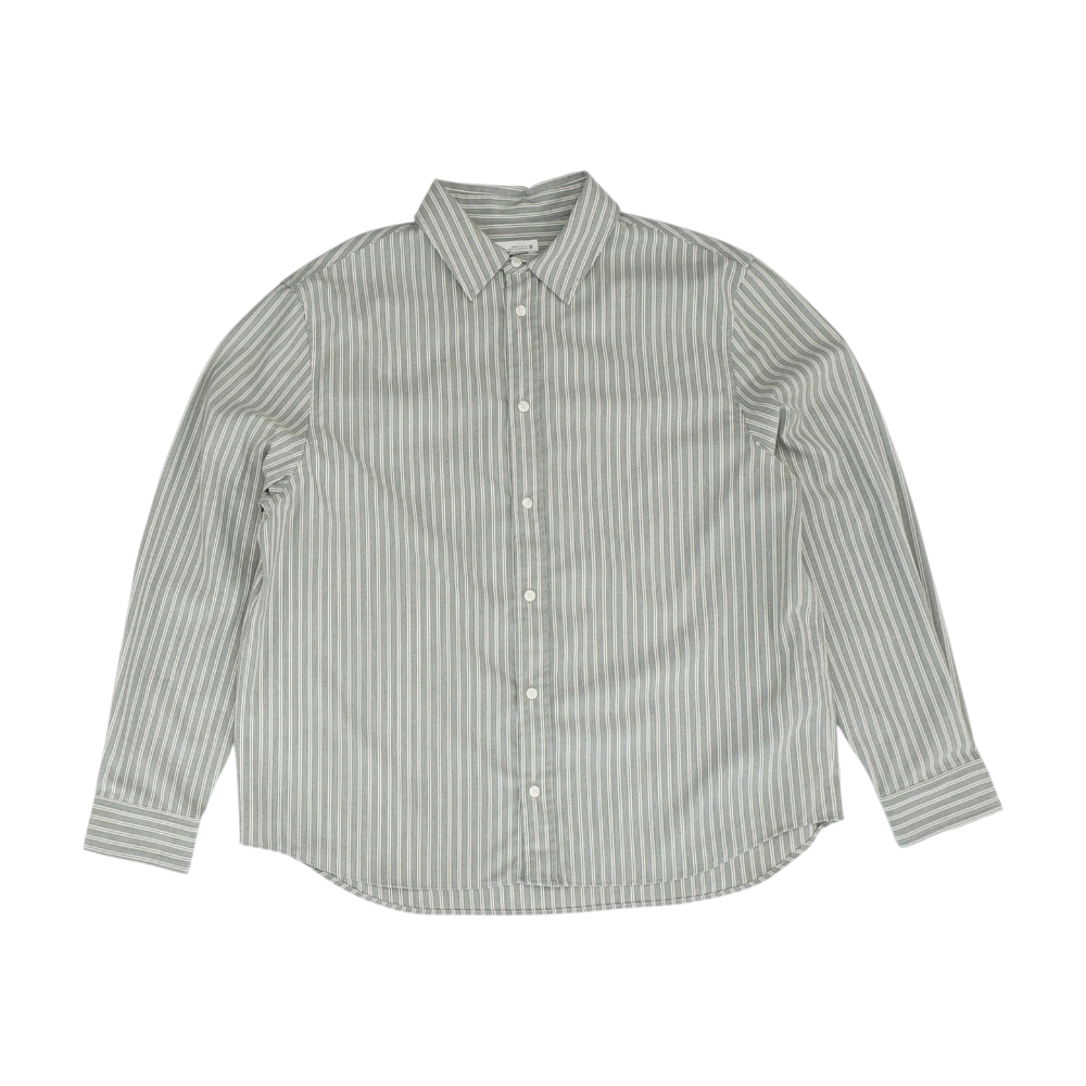 Gray Striped Long Sleeve Button Down