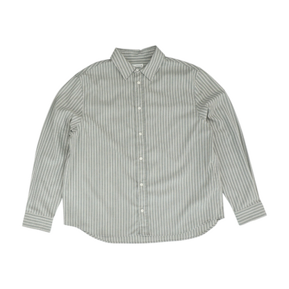 Gray Striped Long Sleeve Button Down