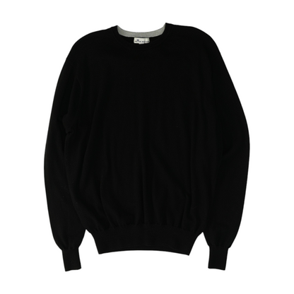 Black Solid Pullover Sweater