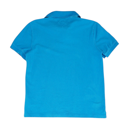 Blue Solid Short Sleeve Polo
