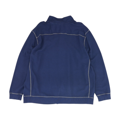 Blue Solid 1/4 Zip Pullover