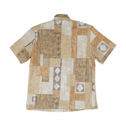 Tan Check Short Sleeve Button Down
