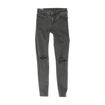 Black Solid Skinny Leg Jeans