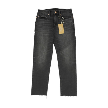 Black High Rise Straight Leg Jeans