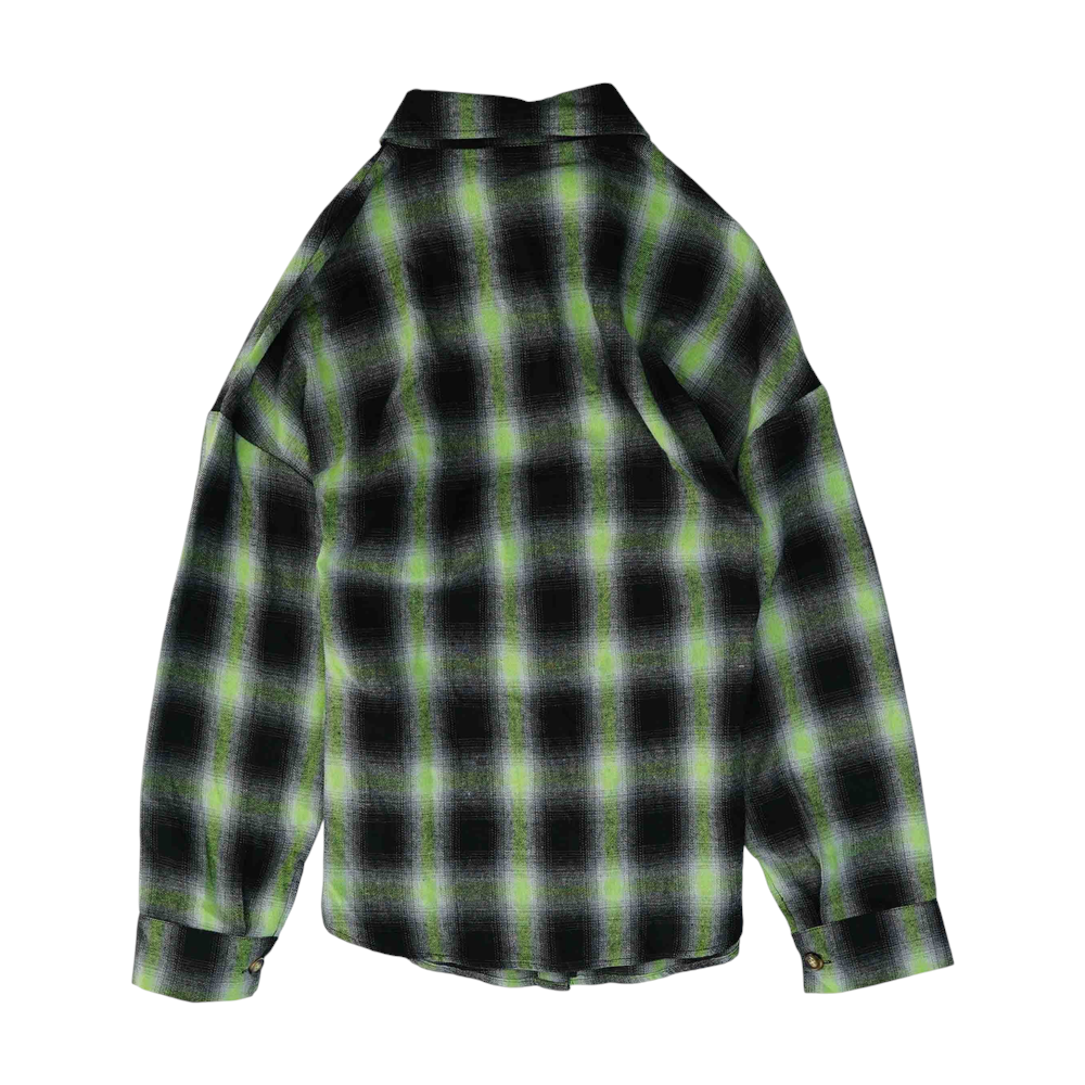 Green Plaid Flannel Button Down