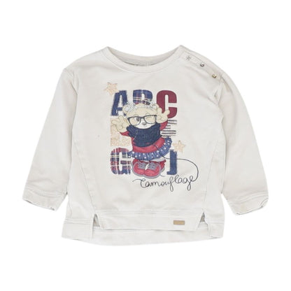 Beige Character Knit Top