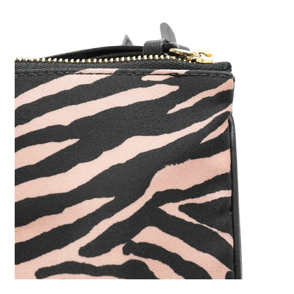 Candice Crossbody Pink Zebra Nylon Crossbody Bag