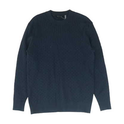 Navy Solid Pullover Sweater