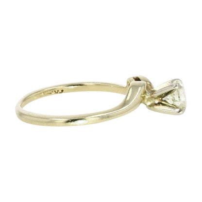 1/2 Ct 14K Gold Round Diamond With Diamond Accent Engagement Ring