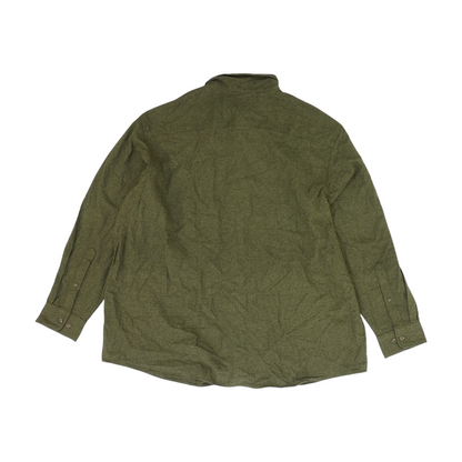 Green Solid Flannel Button Down