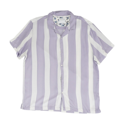 Lavender Striped Short Sleeve Button Down