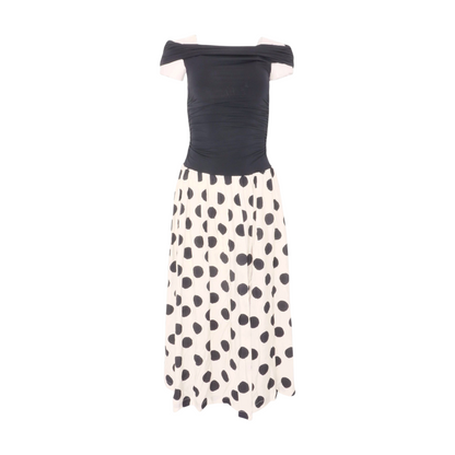 Black Color Block Midi Dress