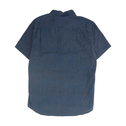 Navy Print Short Sleeve Button Down