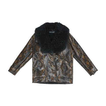 Brown Animal Print Topcoat