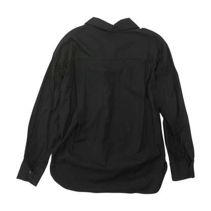 Black Solid Long Sleeve Button Down