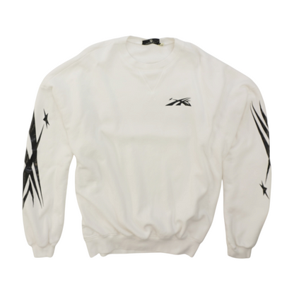 White Solid Sweatshirt Pullover