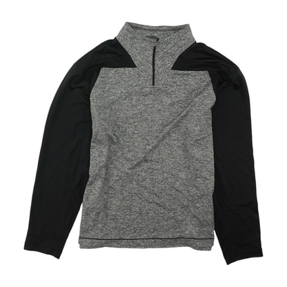 Black Solid 1/4 Zip Pullover