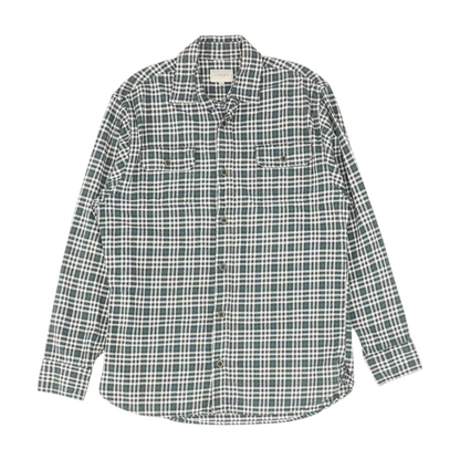Green Plaid Flannel Button Down