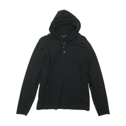 Black Solid Hoodie Pullover