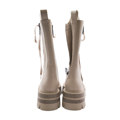 Beige Knee-High Boots