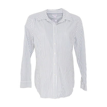White Maternity Striped Button Down
