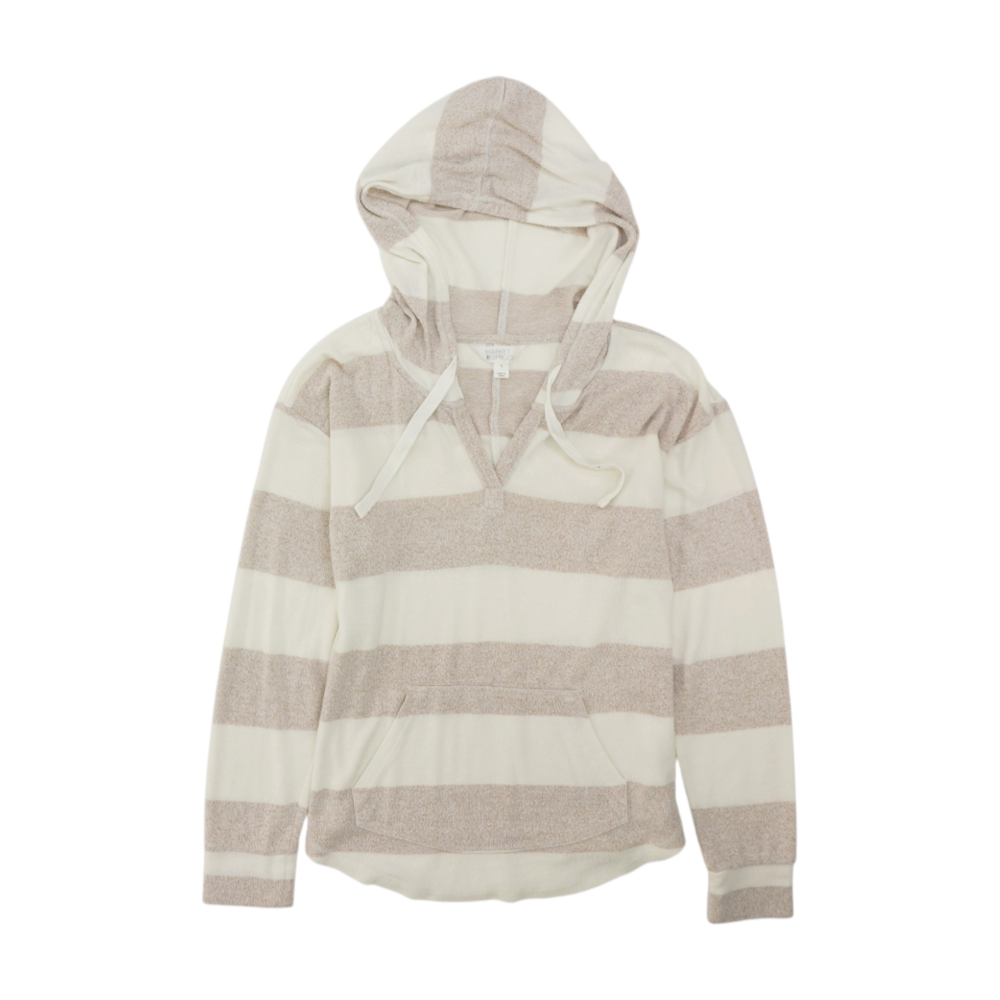Ivory Striped Pullover Sweater