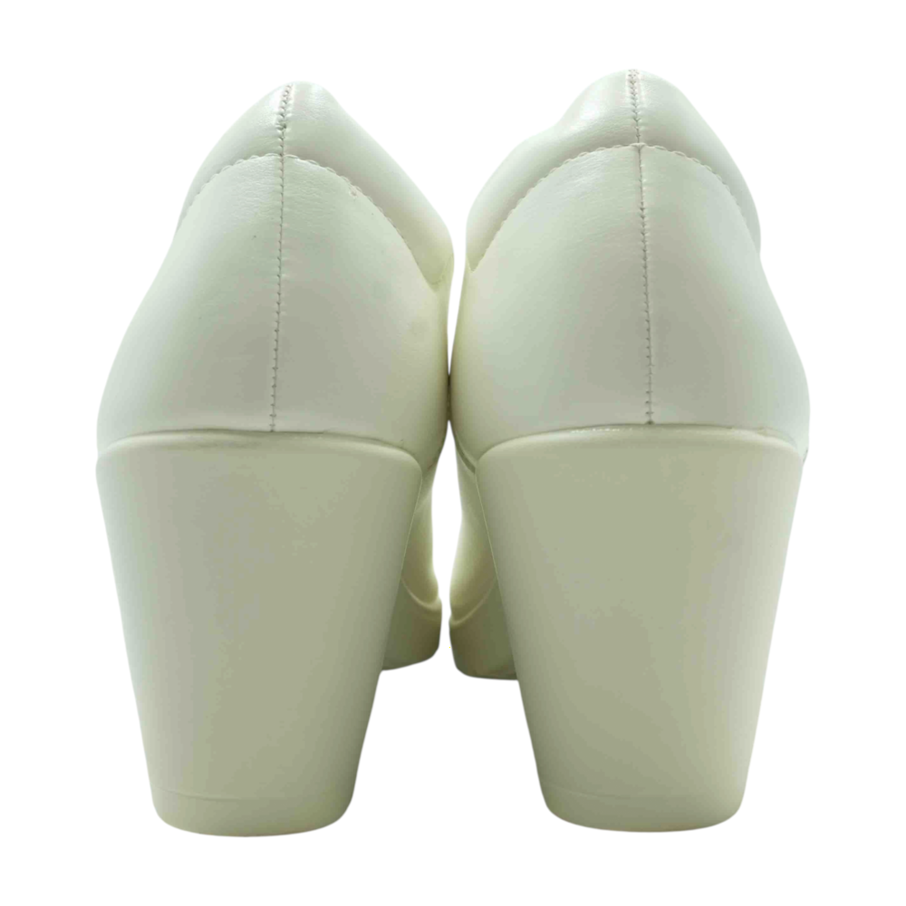 White Block Heels