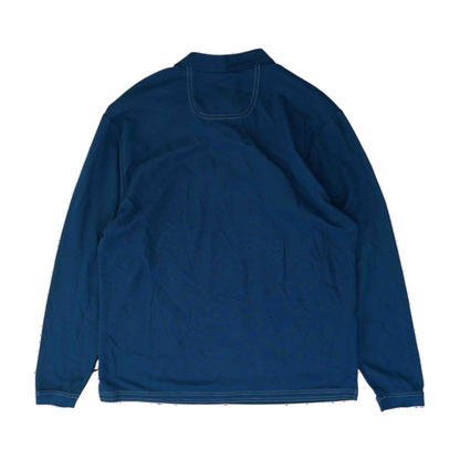 Teal Solid Long Sleeve Polo
